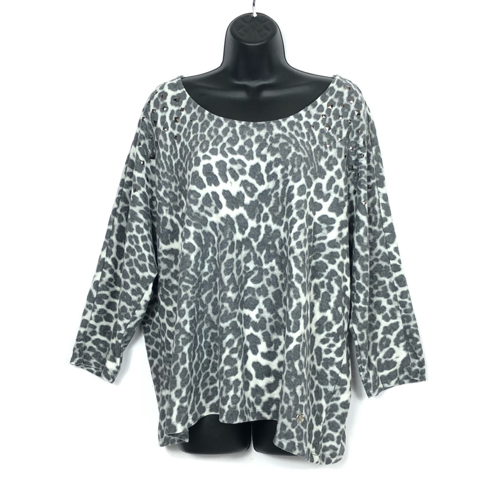 Adrienne Vittadini Woman Animal Print Oversized Top - Picture 1 of 11